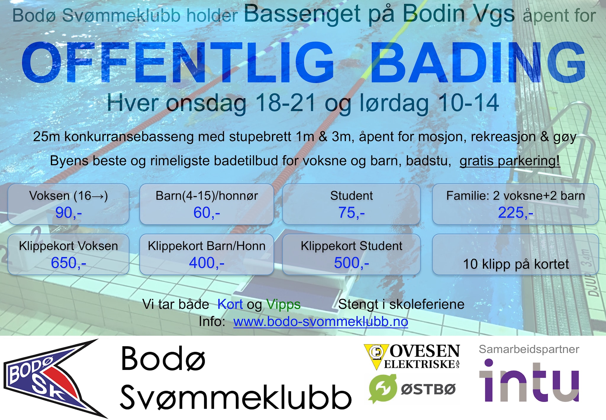 Offentlig Bading på Bodin Vgs starter onsdag 5.september!